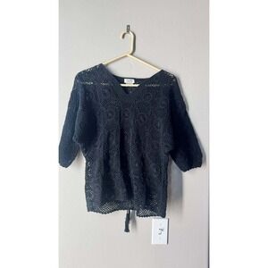 Panella Handmade Crochet Vintage Top S Peasant Y2K Beach Boho Euro SummerCotton